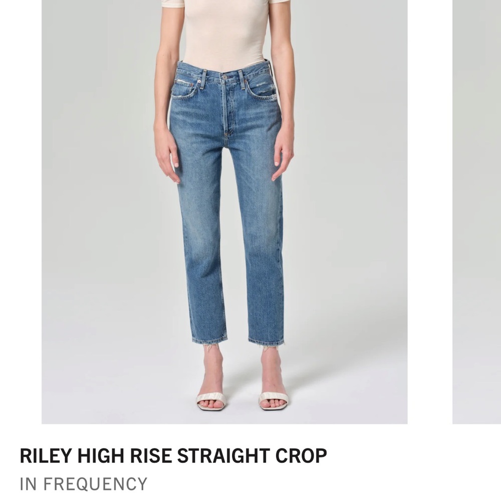 Agolde Riley High-Rise Straight Jeans Frequency wash, size 31